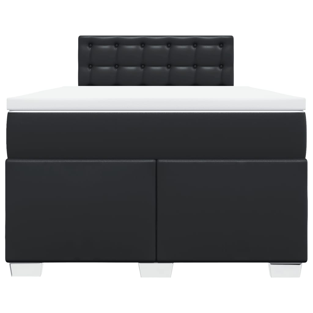 Sommier à lattes de lit avec matelas noir 120x190 cm similicuir - XIOS