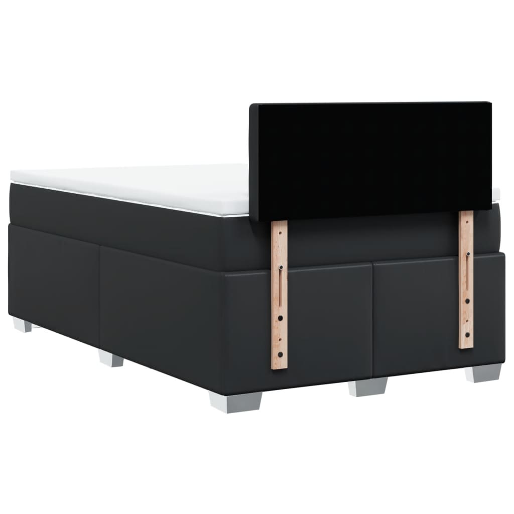 Sommier à lattes de lit avec matelas noir 120x190 cm similicuir - XIOS