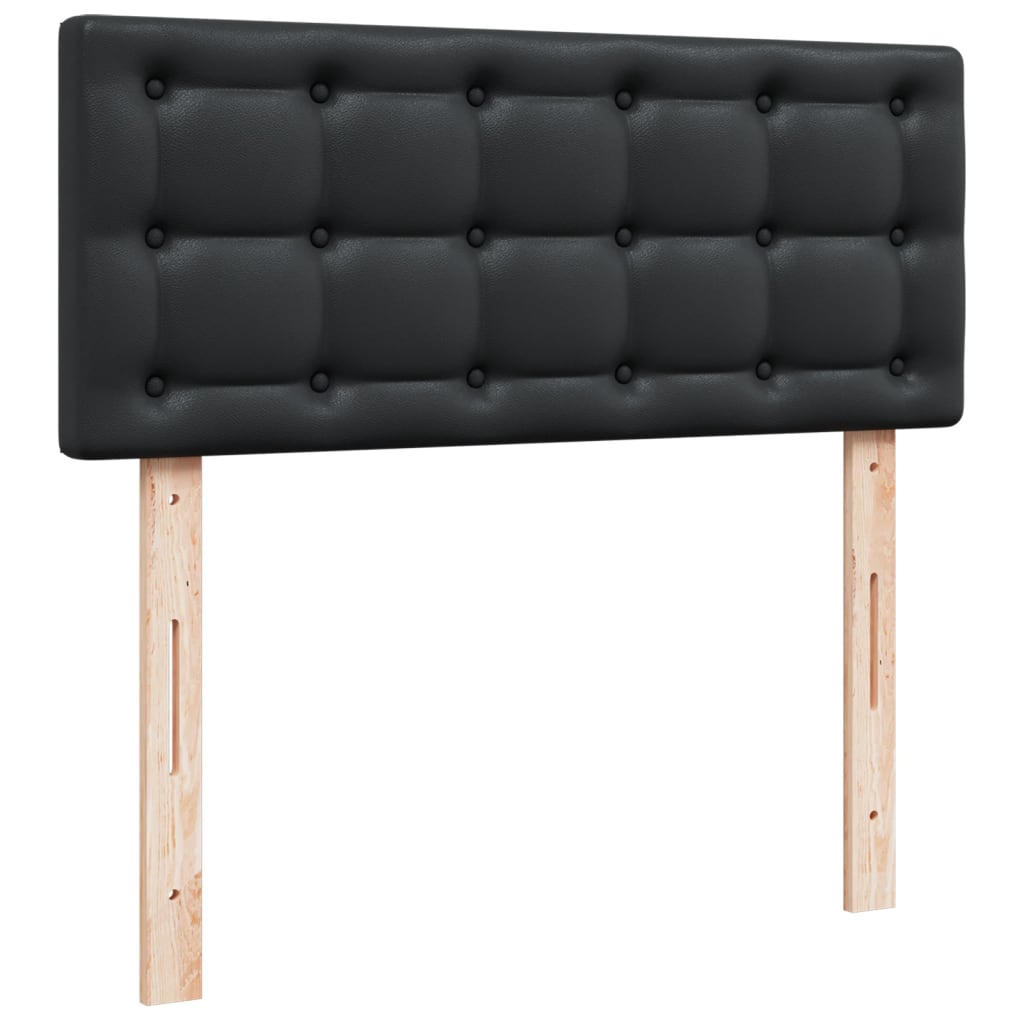 Sommier à lattes de lit avec matelas noir 120x190 cm similicuir - XIOS