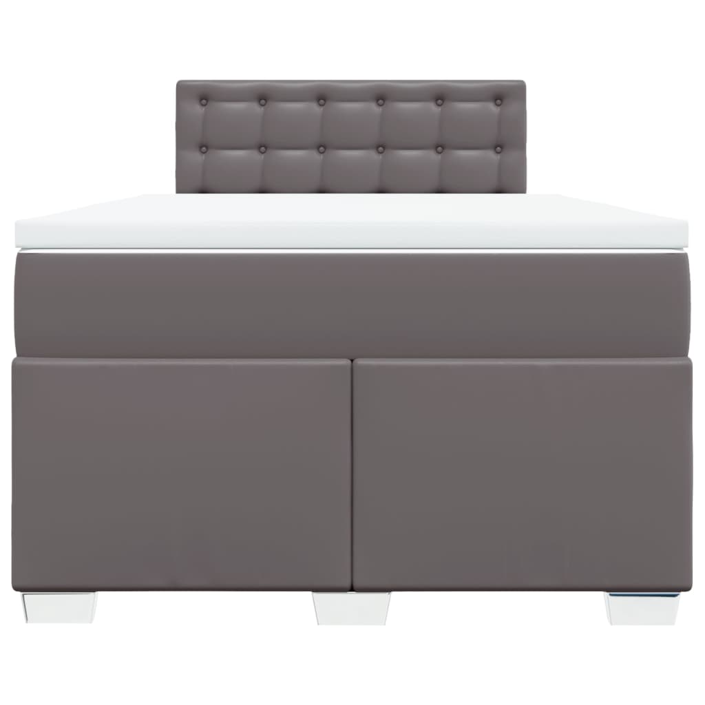 Sommier à lattes de lit avec matelas gris 120x190 cm similicuir - XIOS