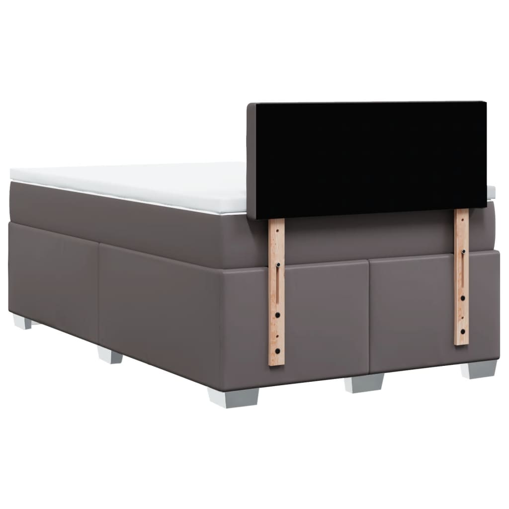 Sommier à lattes de lit avec matelas gris 120x190 cm similicuir - XIOS