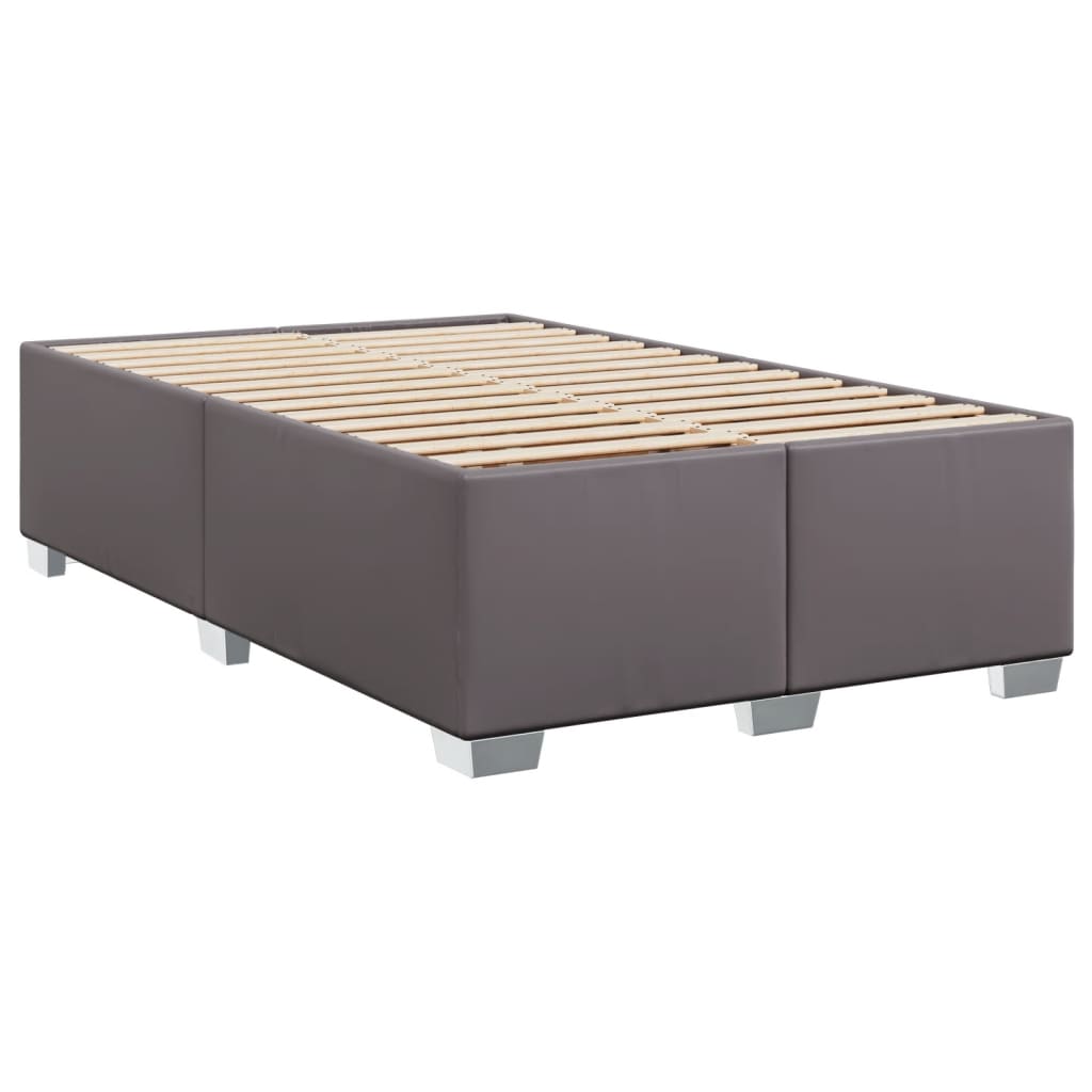 Sommier à lattes de lit avec matelas gris 120x190 cm similicuir - XIOS