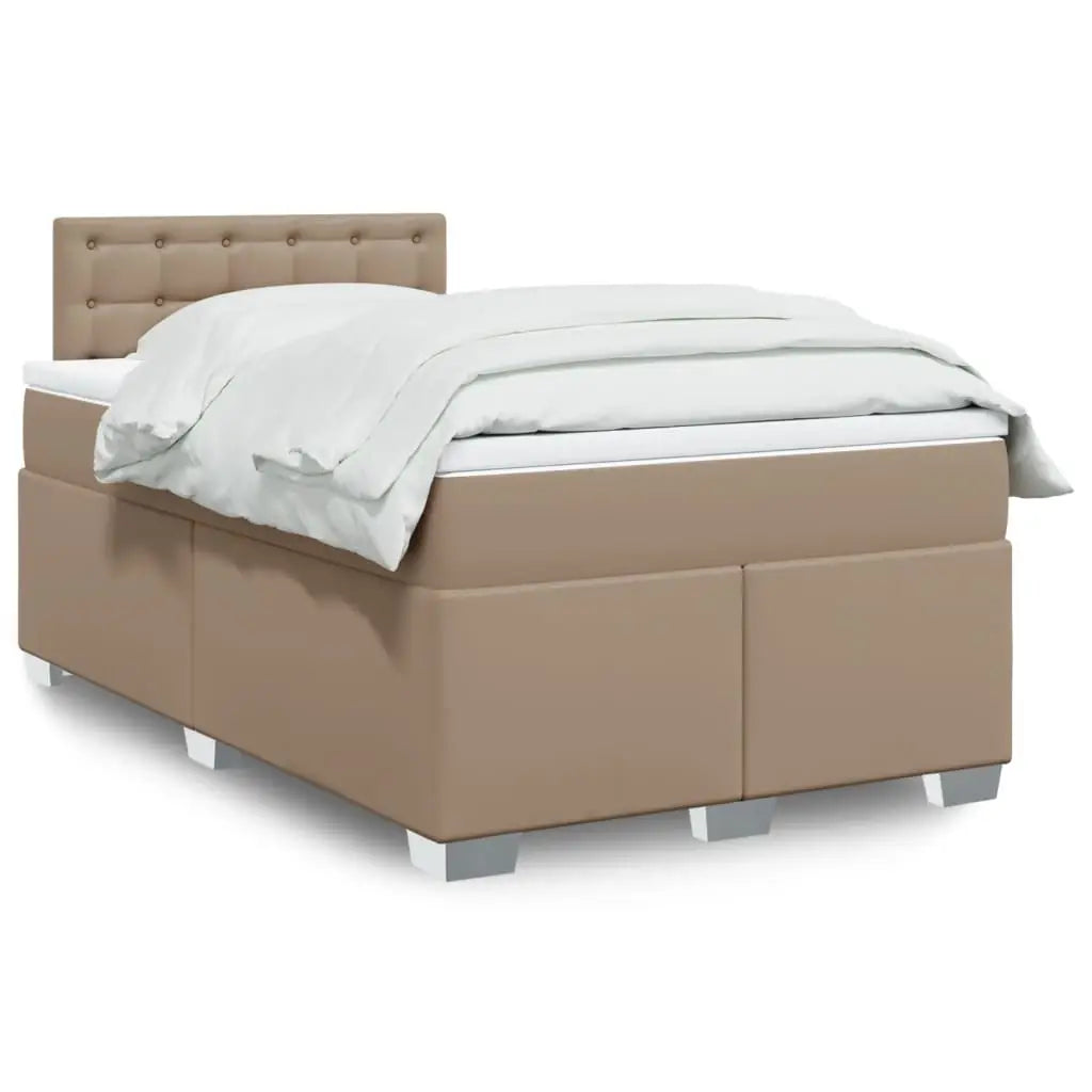 Sommier à lattes de lit matelas cappuccino 120x190cm similicuir - XIOS