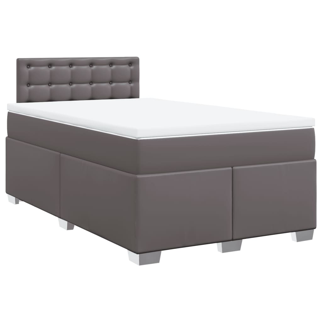 Sommier à lattes de lit avec matelas Gris 120x200 cm Similicuir - XIOS