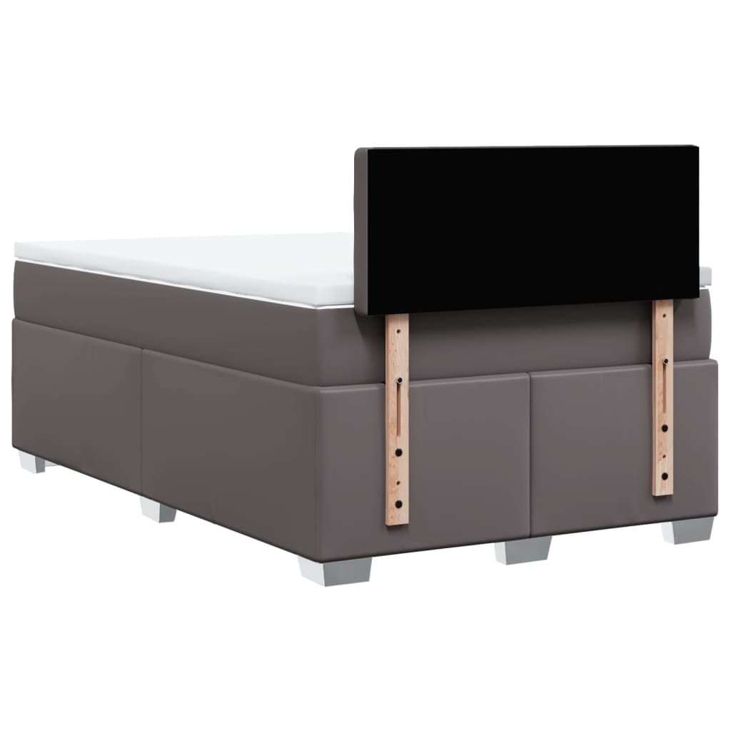 Sommier à lattes de lit avec matelas Gris 120x200 cm Similicuir - XIOS