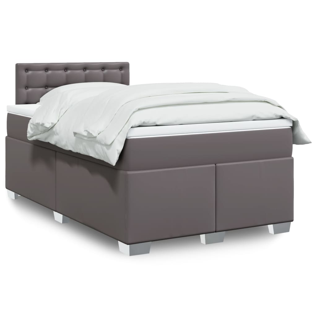 Sommier à lattes de lit avec matelas Gris 120x200 cm Similicuir - XIOS