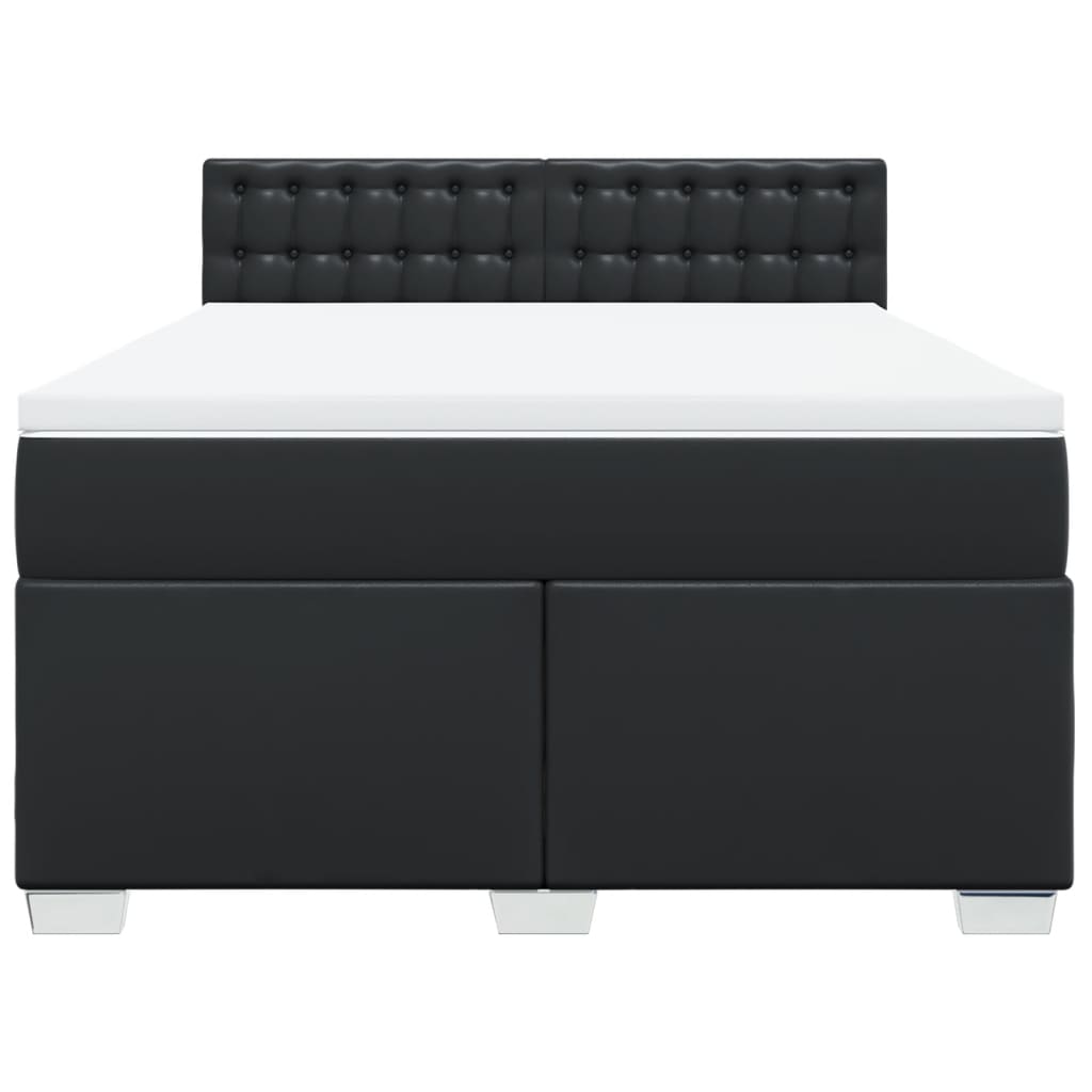 Sommier à lattes de lit avec matelas Noir 140x190 cm Similicuir - XIOS