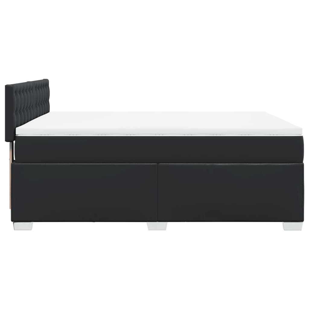 Sommier à lattes de lit avec matelas Noir 140x190 cm Similicuir - XIOS
