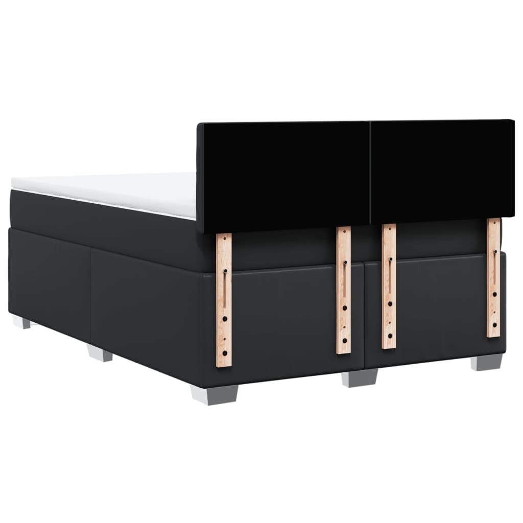 Sommier à lattes de lit avec matelas Noir 140x190 cm Similicuir - XIOS