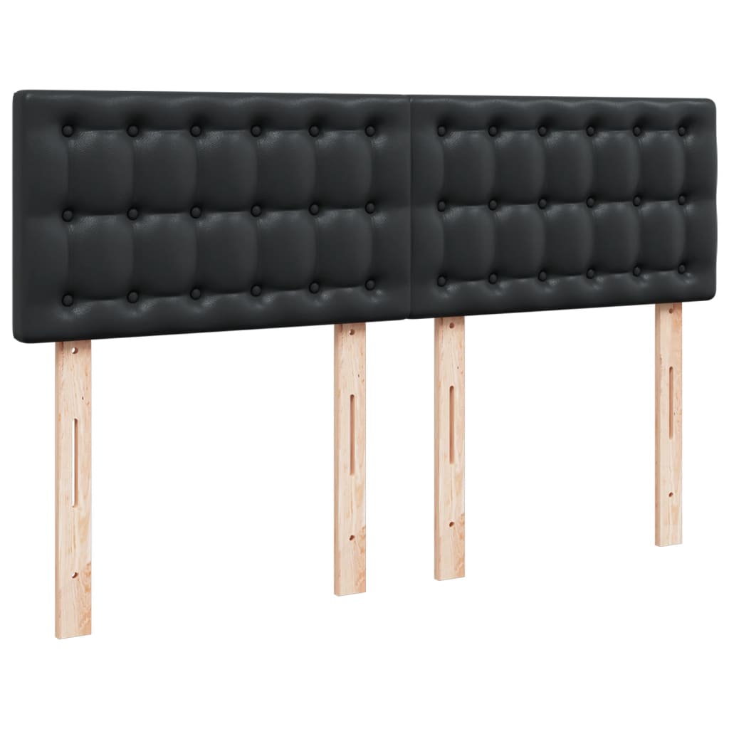 Sommier à lattes de lit avec matelas Noir 140x190 cm Similicuir - XIOS