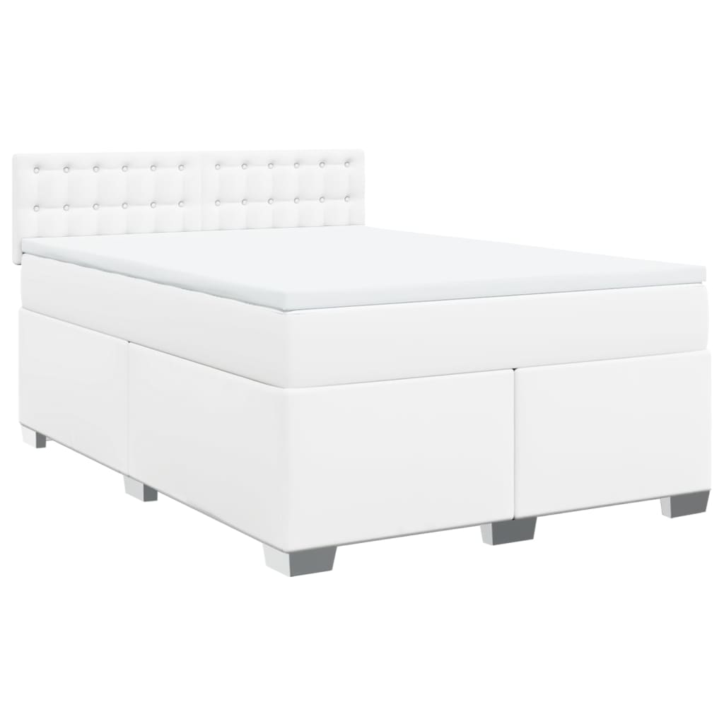 Sommier à lattes de lit avec matelas Blanc 140x200cm Similicuir - XIOS