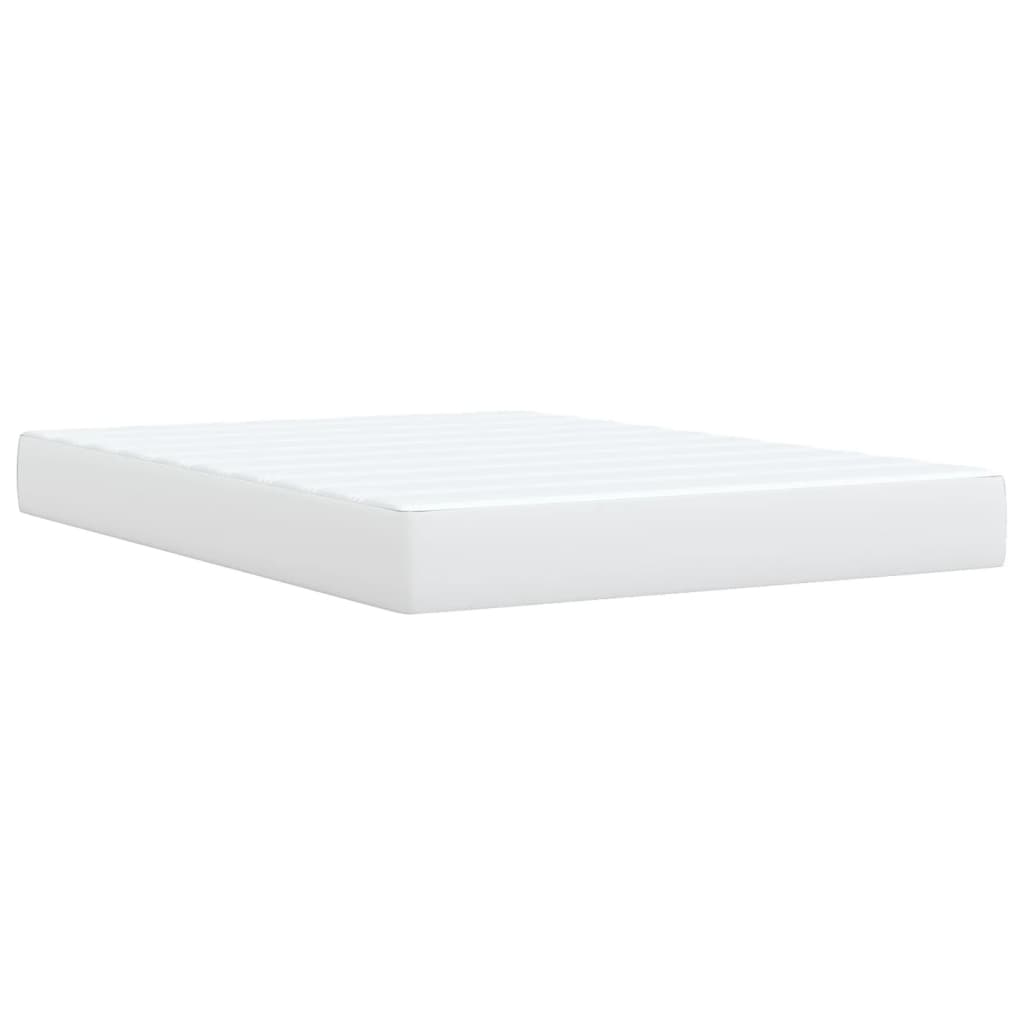 Sommier à lattes de lit avec matelas Blanc 140x200cm Similicuir - XIOS