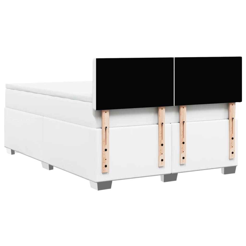 Sommier à lattes de lit avec matelas Blanc 140x200cm Similicuir - XIOS