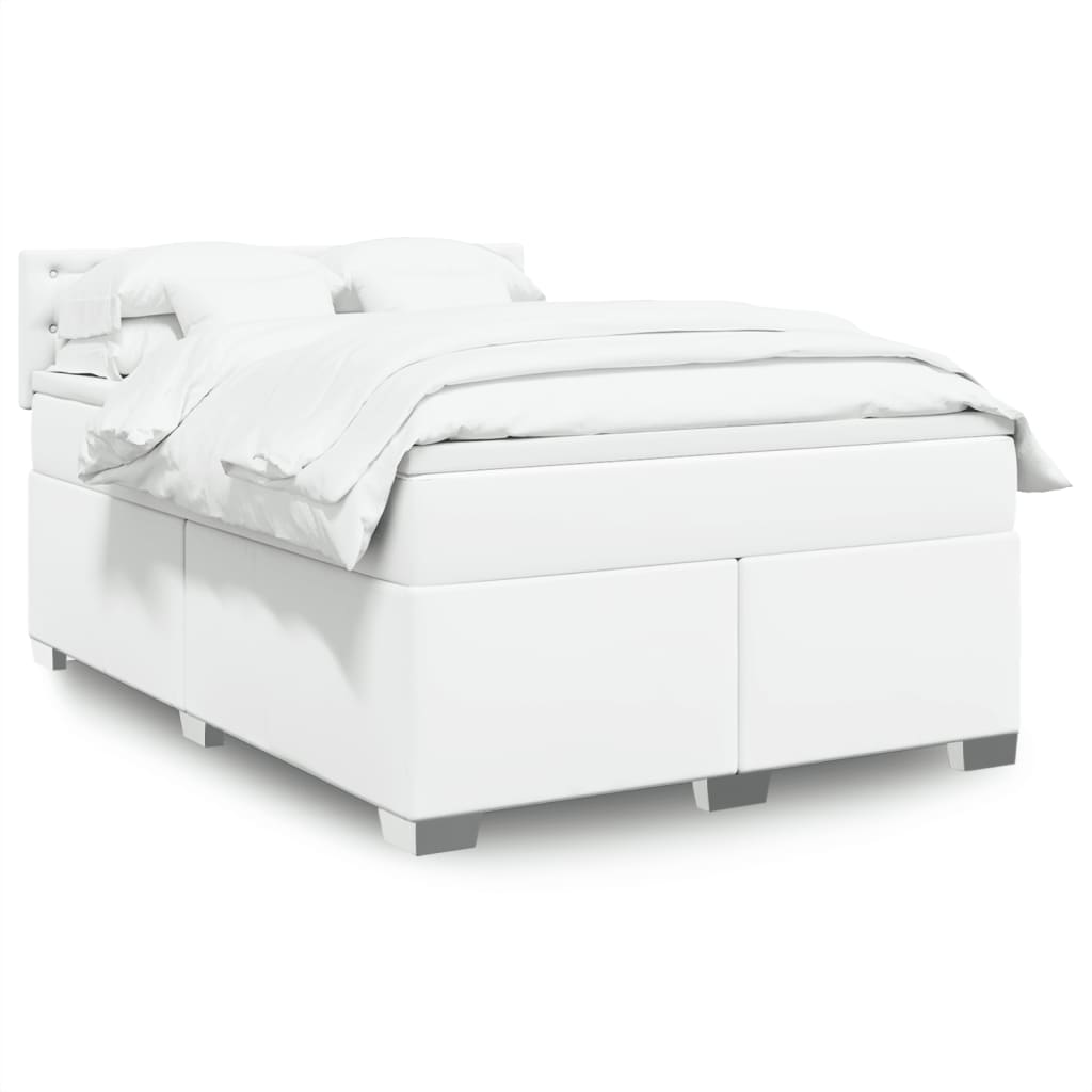 Sommier à lattes de lit avec matelas Blanc 140x200cm Similicuir - XIOS