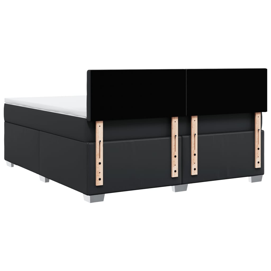 Sommier à lattes de lit avec matelas Noir 180x200 cm Similicuir - XIOS