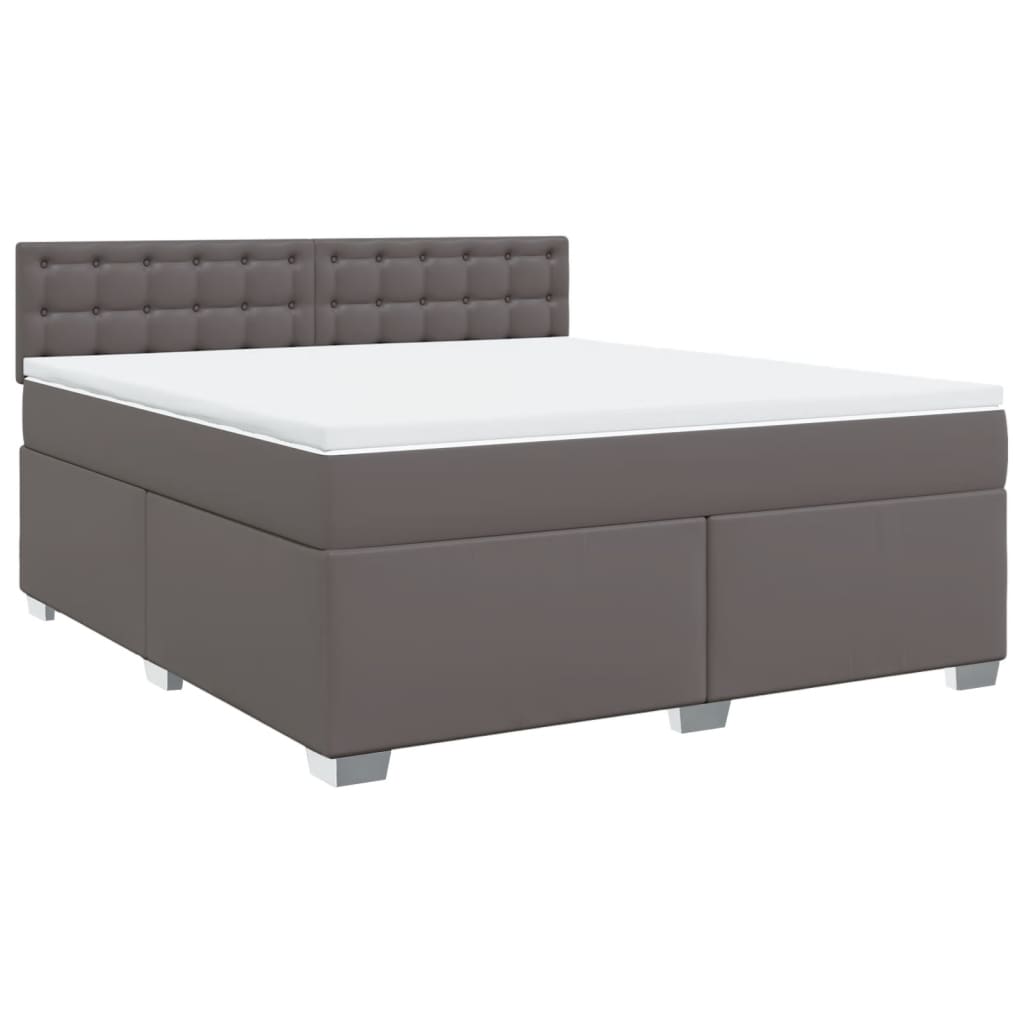 Sommier à lattes de lit avec matelas Gris 180x200 cm Similicuir - XIOS