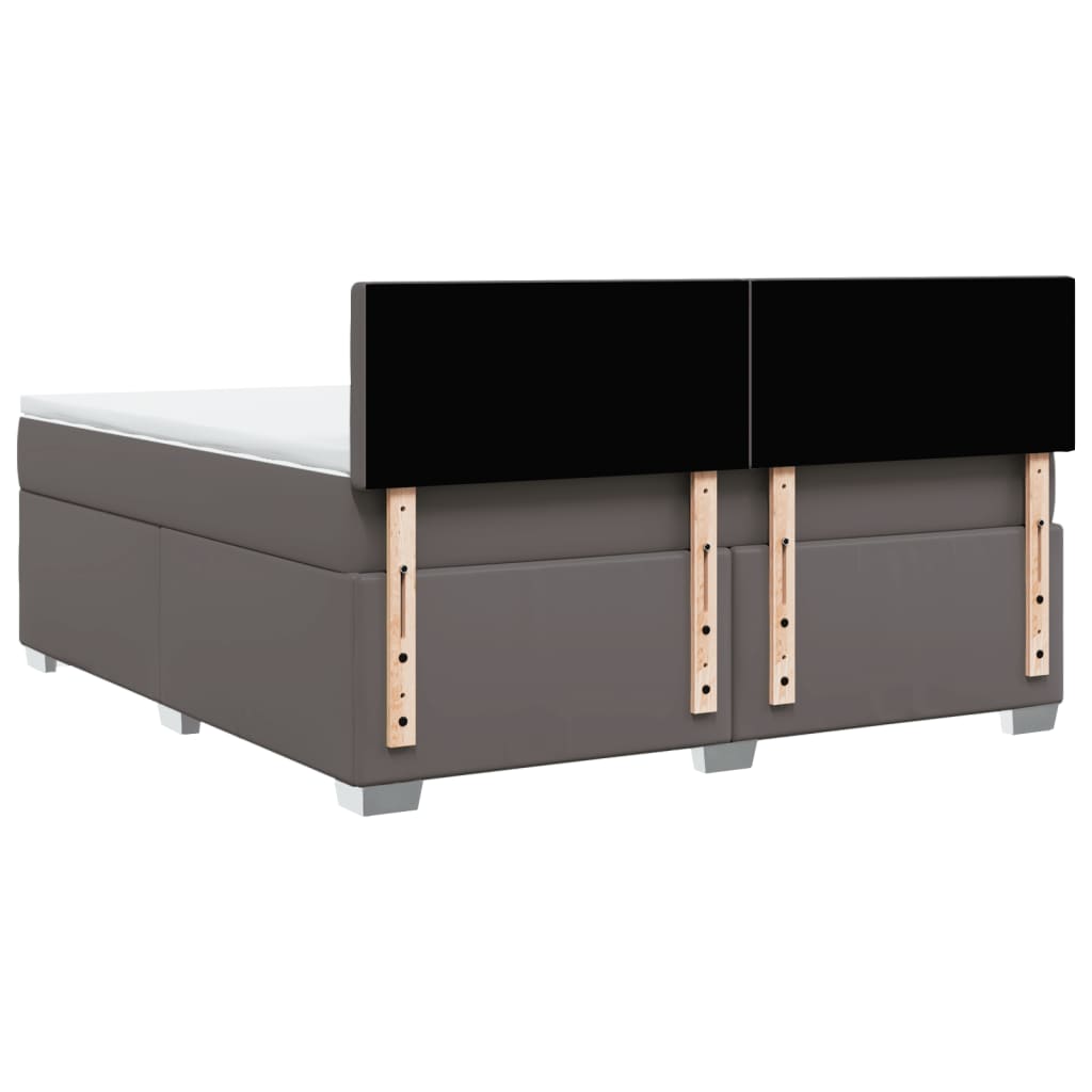 Sommier à lattes de lit avec matelas Gris 180x200 cm Similicuir - XIOS