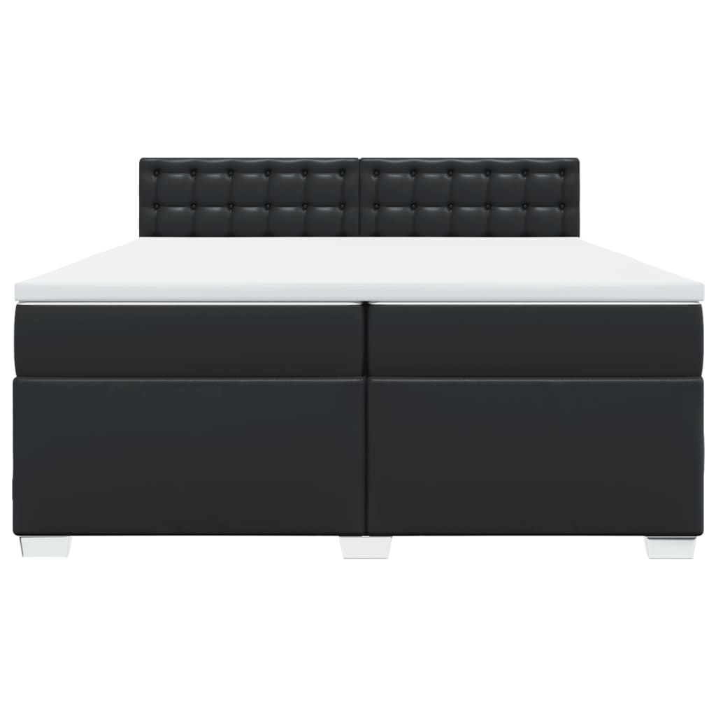 Sommier à lattes de lit avec matelas Noir 200x200 cm Similicuir - XIOS