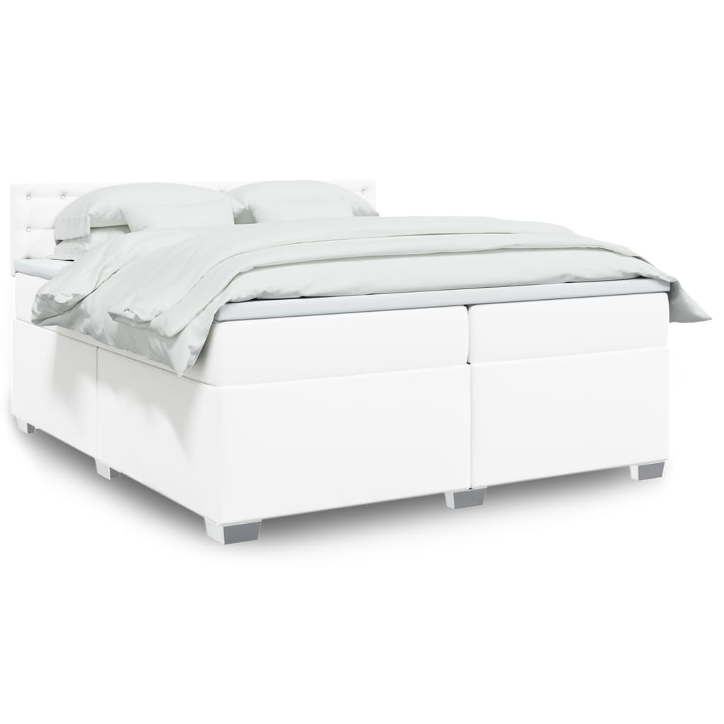 Sommier à lattes de lit avec matelas Blanc 200x200cm Similicuir - XIOS