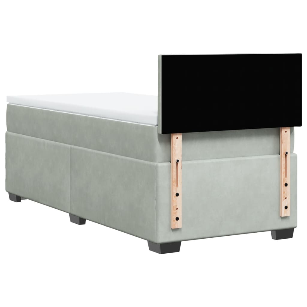 Sommier à lattes de lit et matelas Gris clair 80x200 cm Velours - XIOS