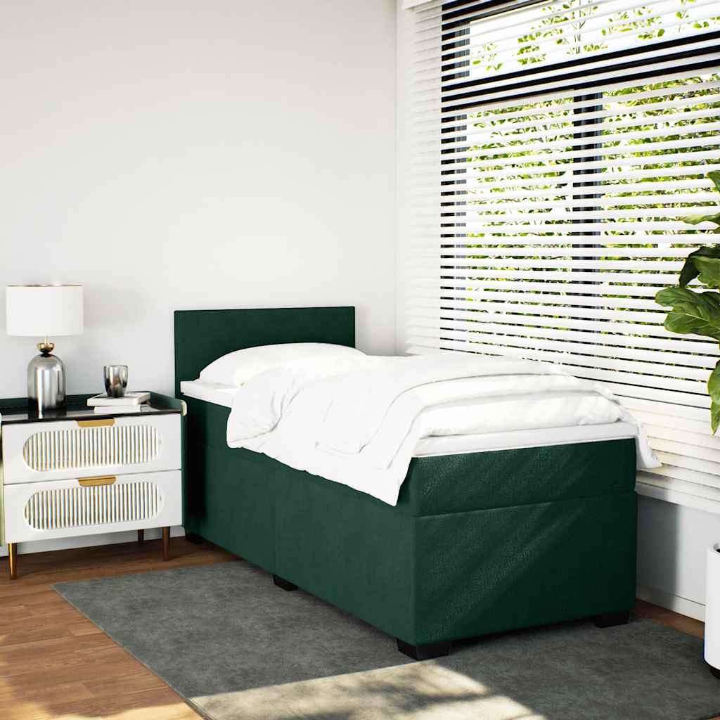 Sommier à lattes de lit et matelas Vert foncé 80x200 cm Velours - XIOS
