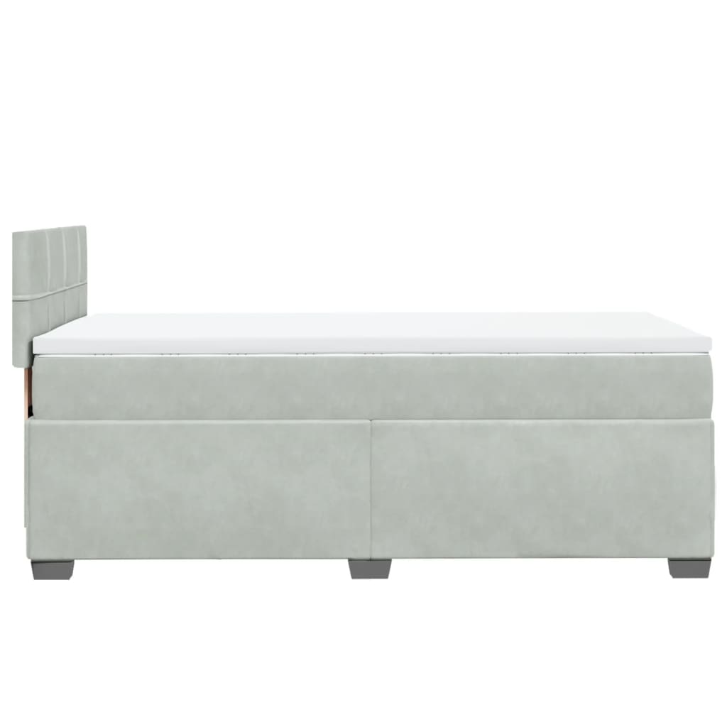 Sommier à lattes de lit et matelas Gris clair 80x200 cm Velours - XIOS