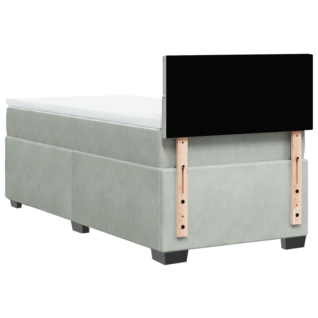 Sommier à lattes de lit et matelas Gris clair 80x200 cm Velours - XIOS