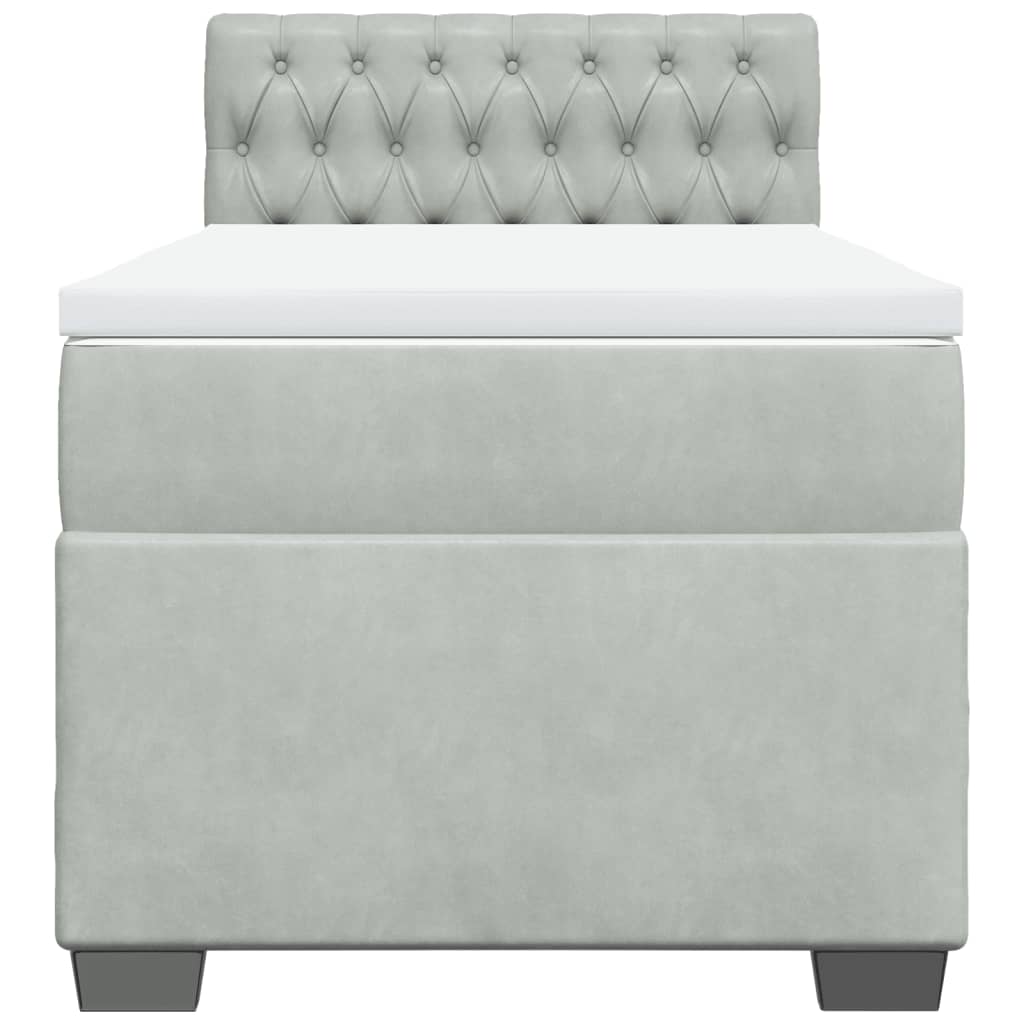 Sommier à lattes de lit et matelas Gris clair 80x200 cm Velours - XIOS