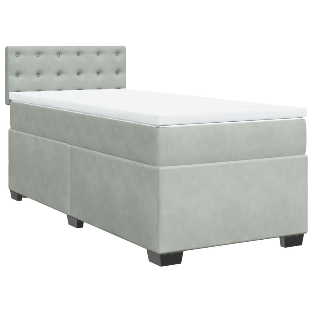 Sommier à lattes de lit et matelas Gris clair 80x200 cm Velours - XIOS