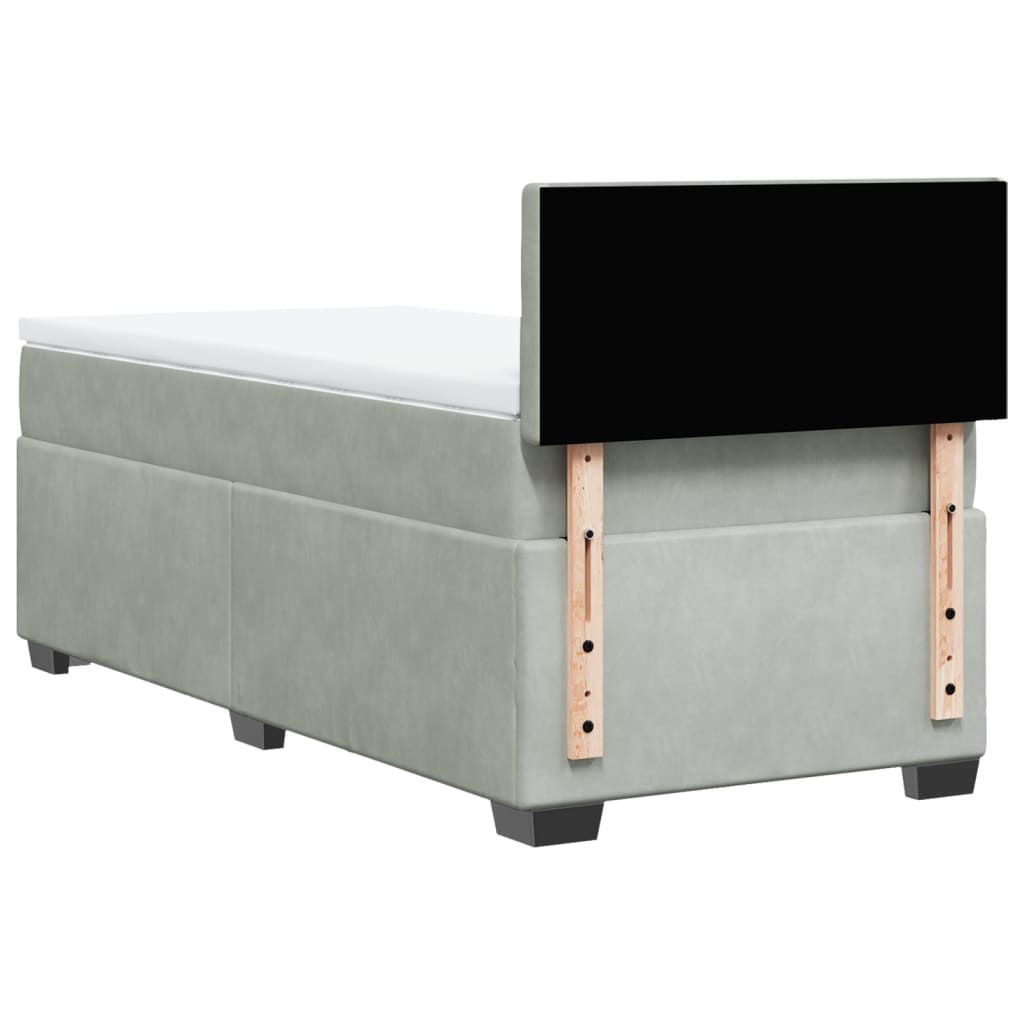 Sommier à lattes de lit et matelas Gris clair 80x200 cm Velours - XIOS