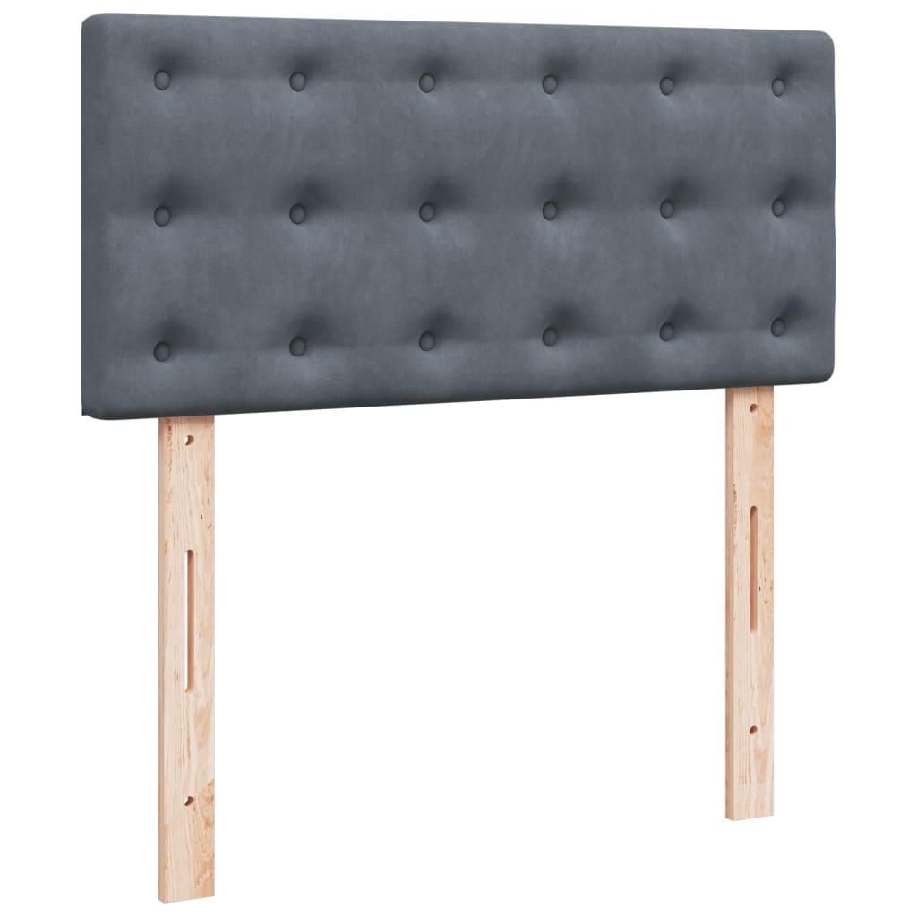 Sommier à lattes de lit et matelas Gris foncé 80x200 cm Velours - XIOS
