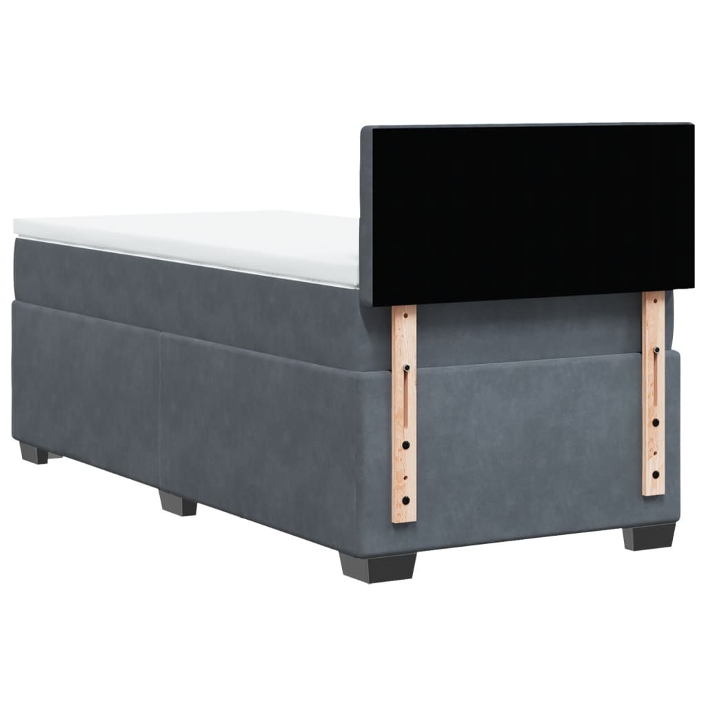 Sommier à lattes de lit et matelas Gris foncé 80x200 cm Velours - XIOS