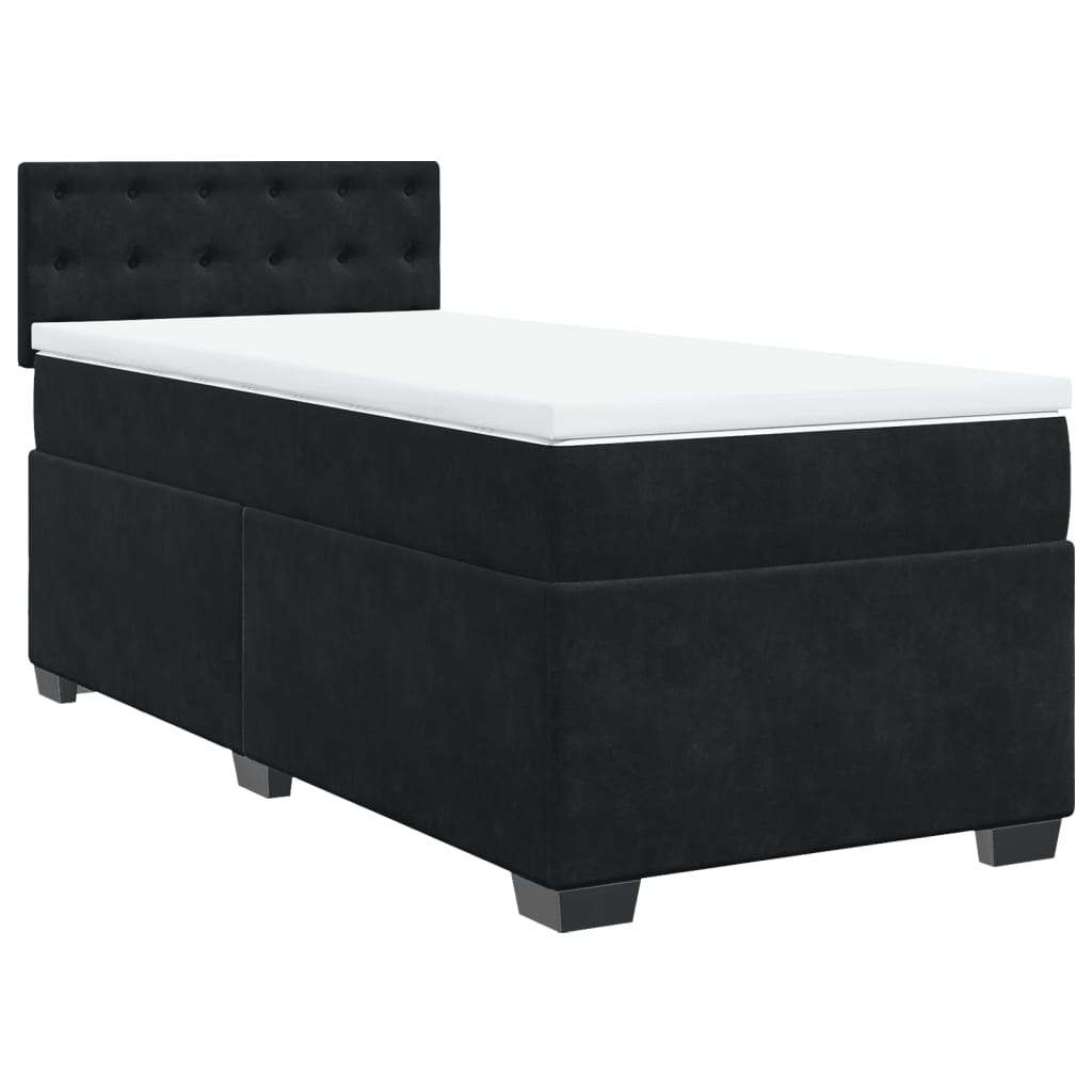Sommier à lattes de lit et matelas Noir 80x200 cm Velours - XIOS