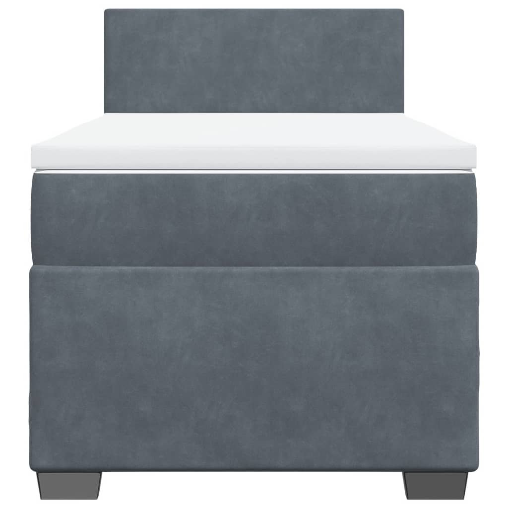 Sommier à lattes de lit et matelas Gris foncé 90x190 cm Velours - XIOS