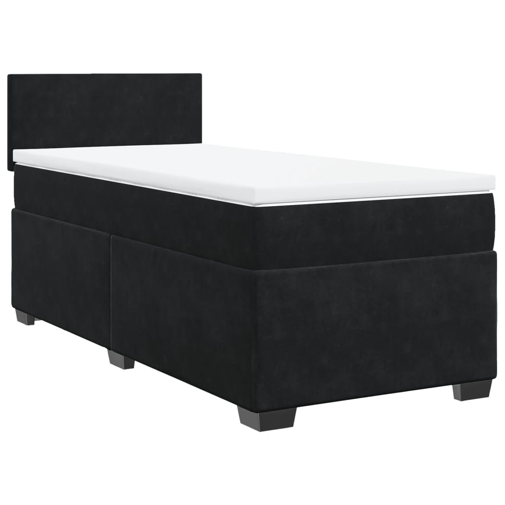 Sommier à lattes de lit avec matelas Noir 90x190 cm Velours - XIOS