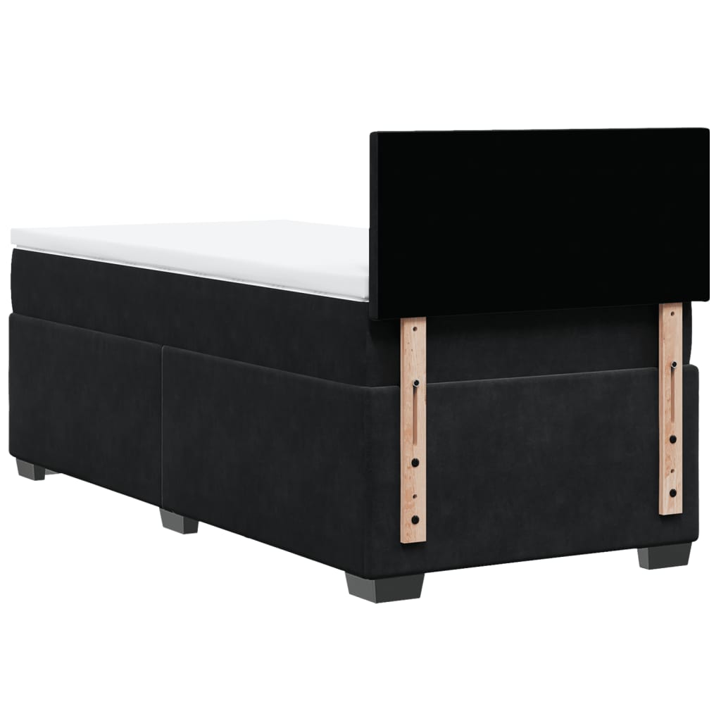 Sommier à lattes de lit avec matelas Noir 90x190 cm Velours - XIOS