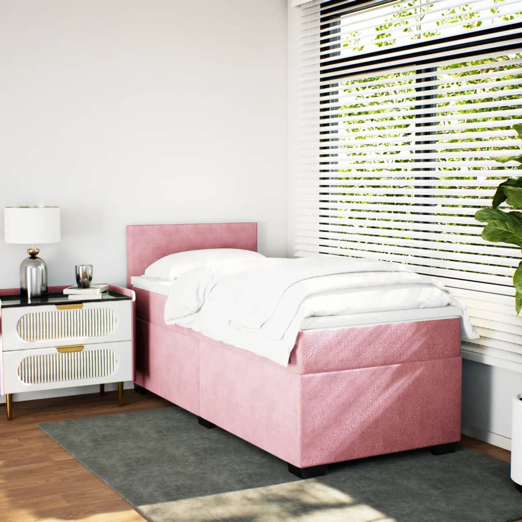 Sommier à lattes de lit avec matelas Rose 90x190 cm Velours - XIOS