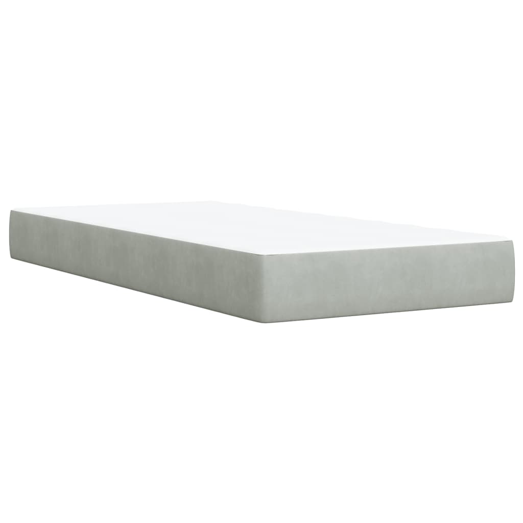 Sommier à lattes de lit et matelas Gris clair 90x190 cm Velours - XIOS