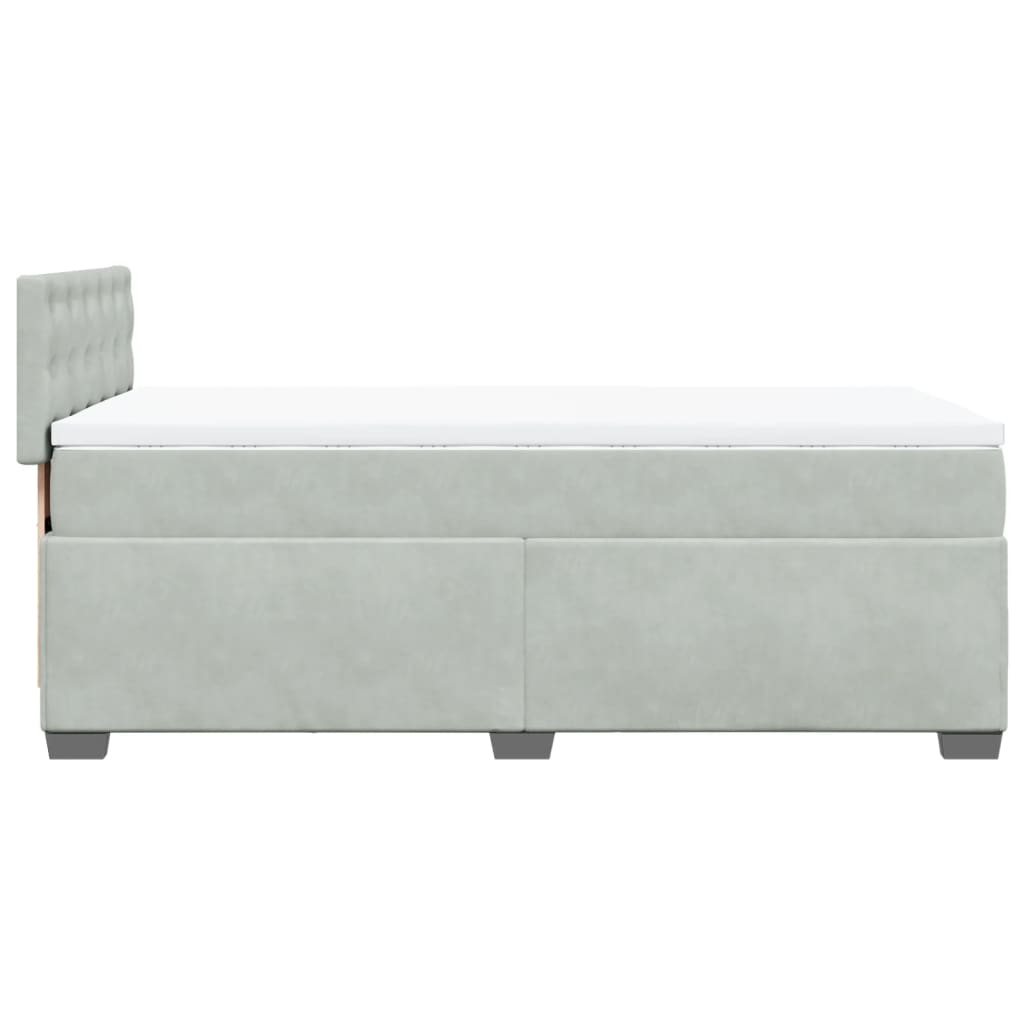 Sommier à lattes de lit et matelas Gris clair 90x190 cm Velours - XIOS