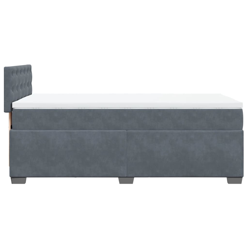 Sommier à lattes de lit et matelas Gris foncé 90x190 cm Velours - XIOS