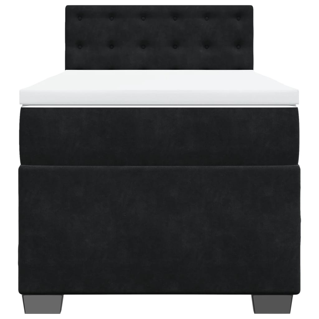 Sommier à lattes de lit avec matelas Noir 90x190 cm Velours - XIOS