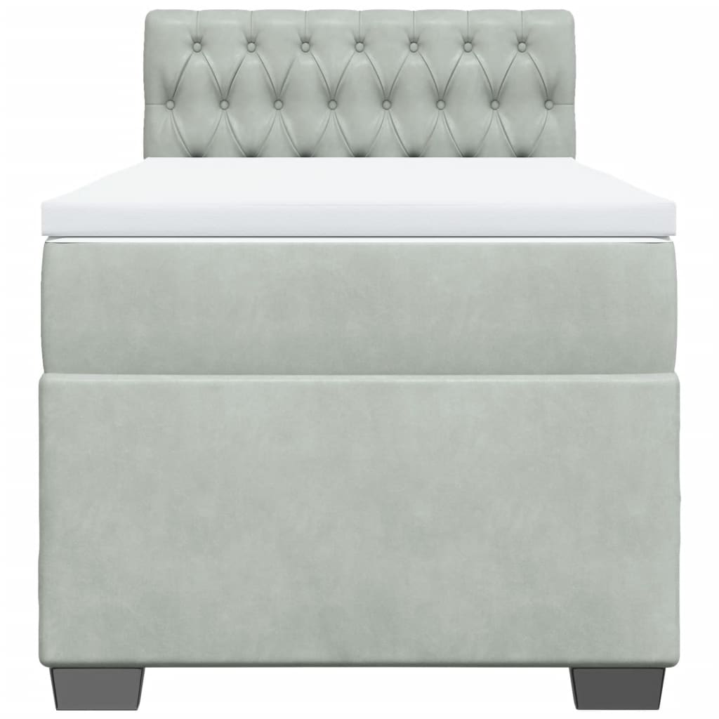 Sommier à lattes de lit et matelas Gris clair 90x190 cm Velours - XIOS