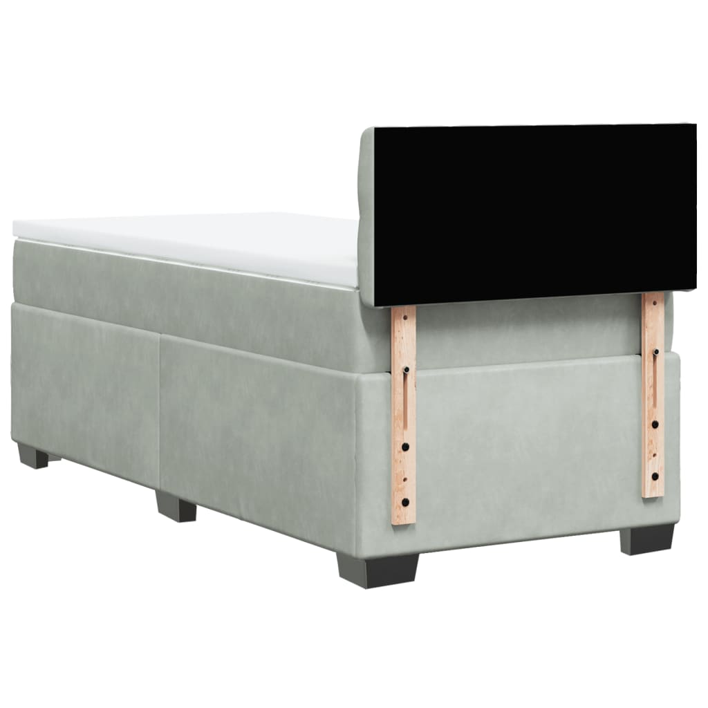 Sommier à lattes de lit et matelas Gris clair 90x190 cm Velours - XIOS