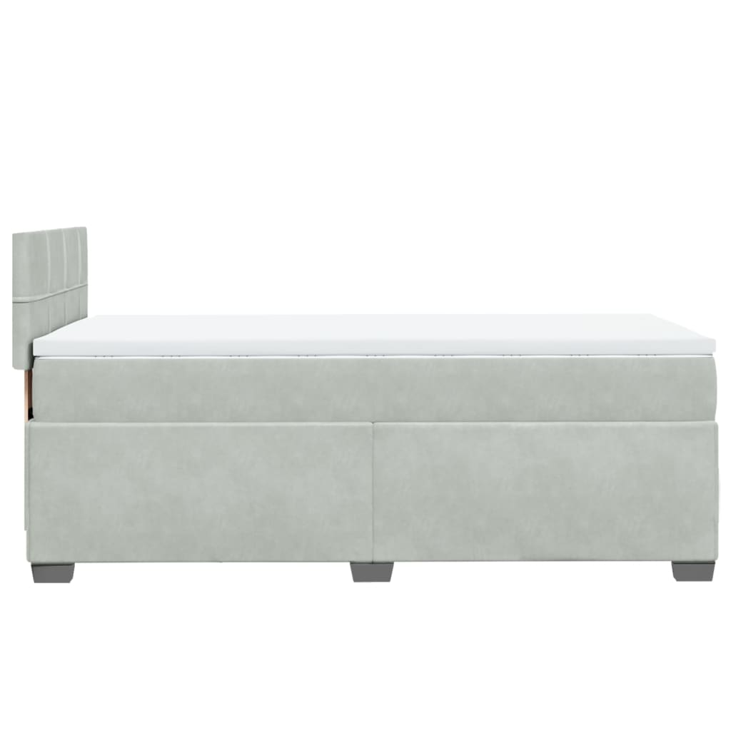 Sommier à lattes de lit et matelas Gris clair 90x190 cm Velours - XIOS
