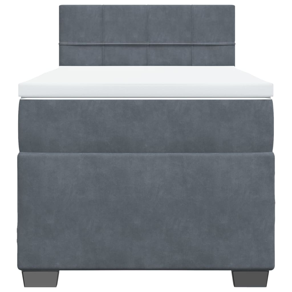 Sommier à lattes de lit et matelas Gris foncé 90x190 cm Velours - XIOS