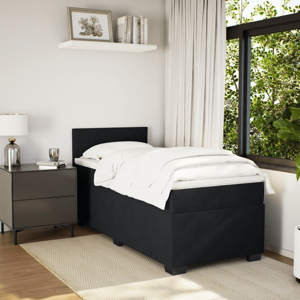 Sommier à lattes de lit avec matelas Noir 90x190 cm Velours - XIOS
