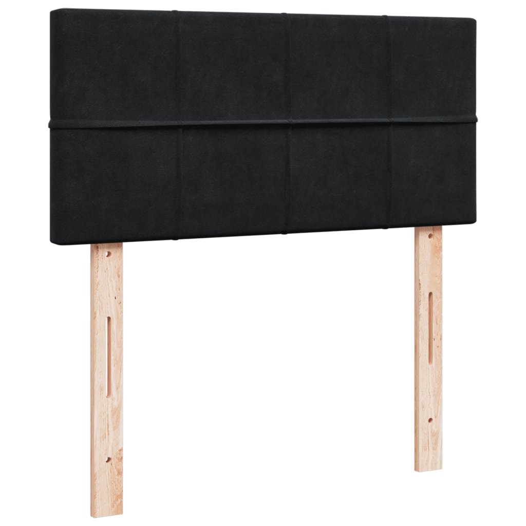 Sommier à lattes de lit avec matelas Noir 90x190 cm Velours - XIOS
