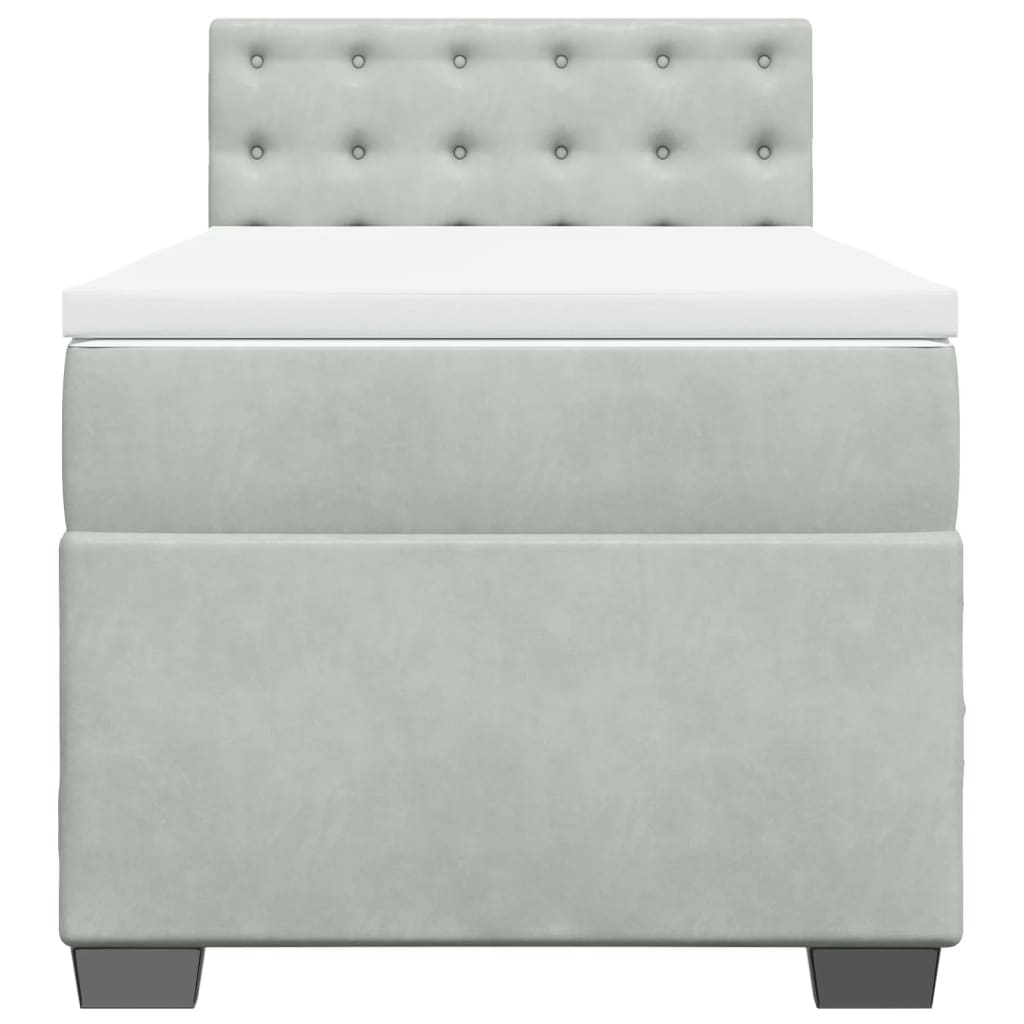 Sommier à lattes de lit et matelas Gris clair 90x200 cm Velours - XIOS