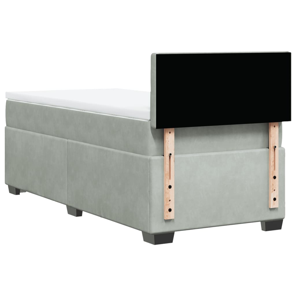 Sommier à lattes de lit et matelas Gris clair 90x200 cm Velours - XIOS