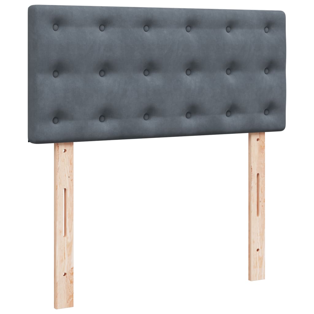 Sommier à lattes de lit et matelas Gris foncé 90x200 cm Velours - XIOS